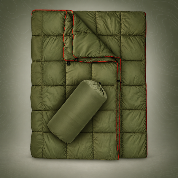 Wearable Camping Blanket, Down Cotton, Green