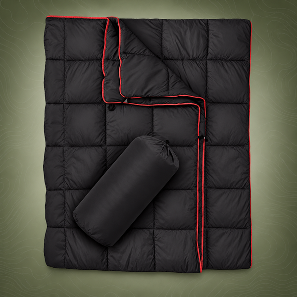 Wearable Camping Blanket, Down Cotton, Black