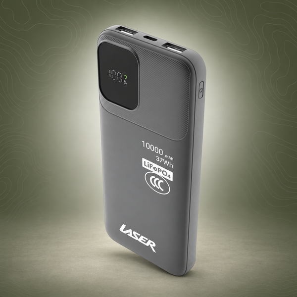 Laser 10000mAh LiFePO4 Power Bank, Black