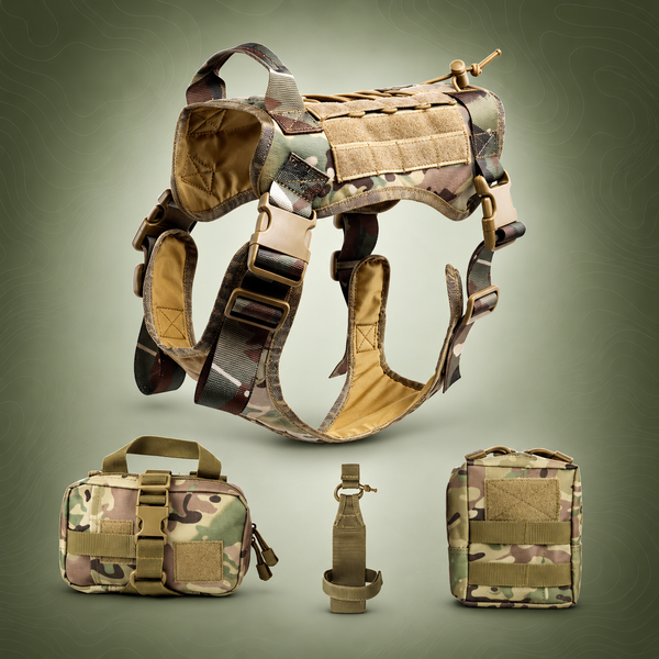 Tactical Dog Vest, 1000D Nylon, CP Camouflage L