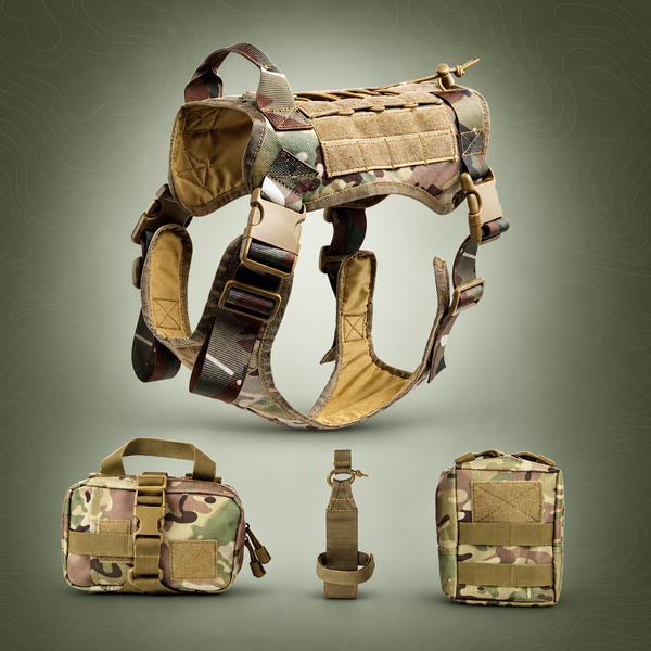 Tactical Dog Vest, 1000D Nylon, CP Camouflage M