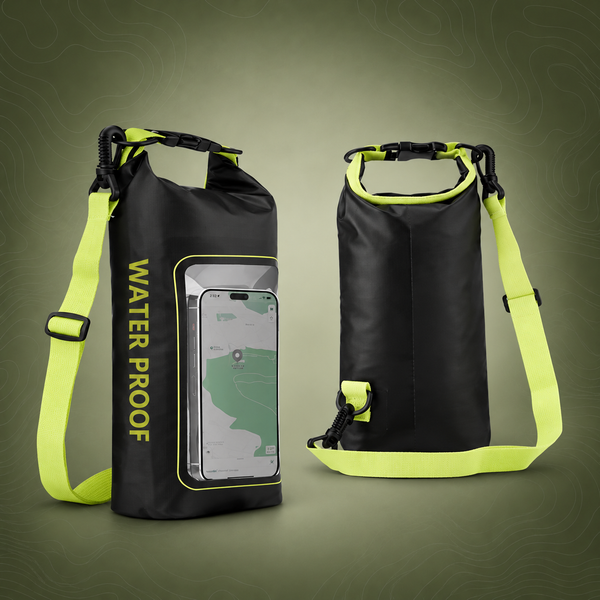 IPX6 Waterproof Crossbody Phone Bag, Black/Green