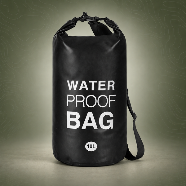 Waterproof Dry Bag with Shoulder Strap, 10L, Black