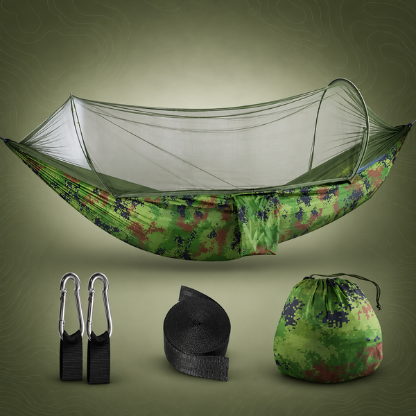 Double Camping Hammock with Mosquito Net, Camouflage