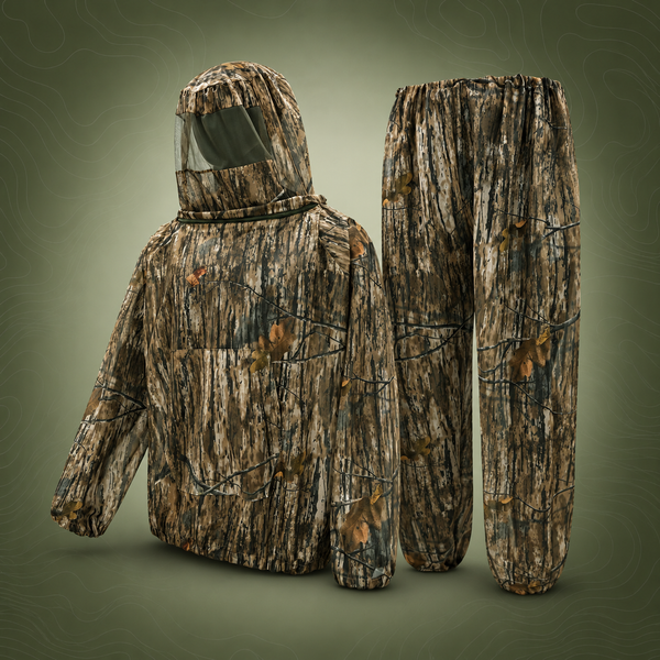 Mosquito Repellent Mesh Ghillie Suit, XL/XXL, Bark & Dead Leaves Camo