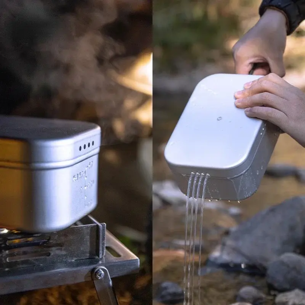 Nomad Pressure‑Relief Lunch Box – Outdoor Cooking Tin