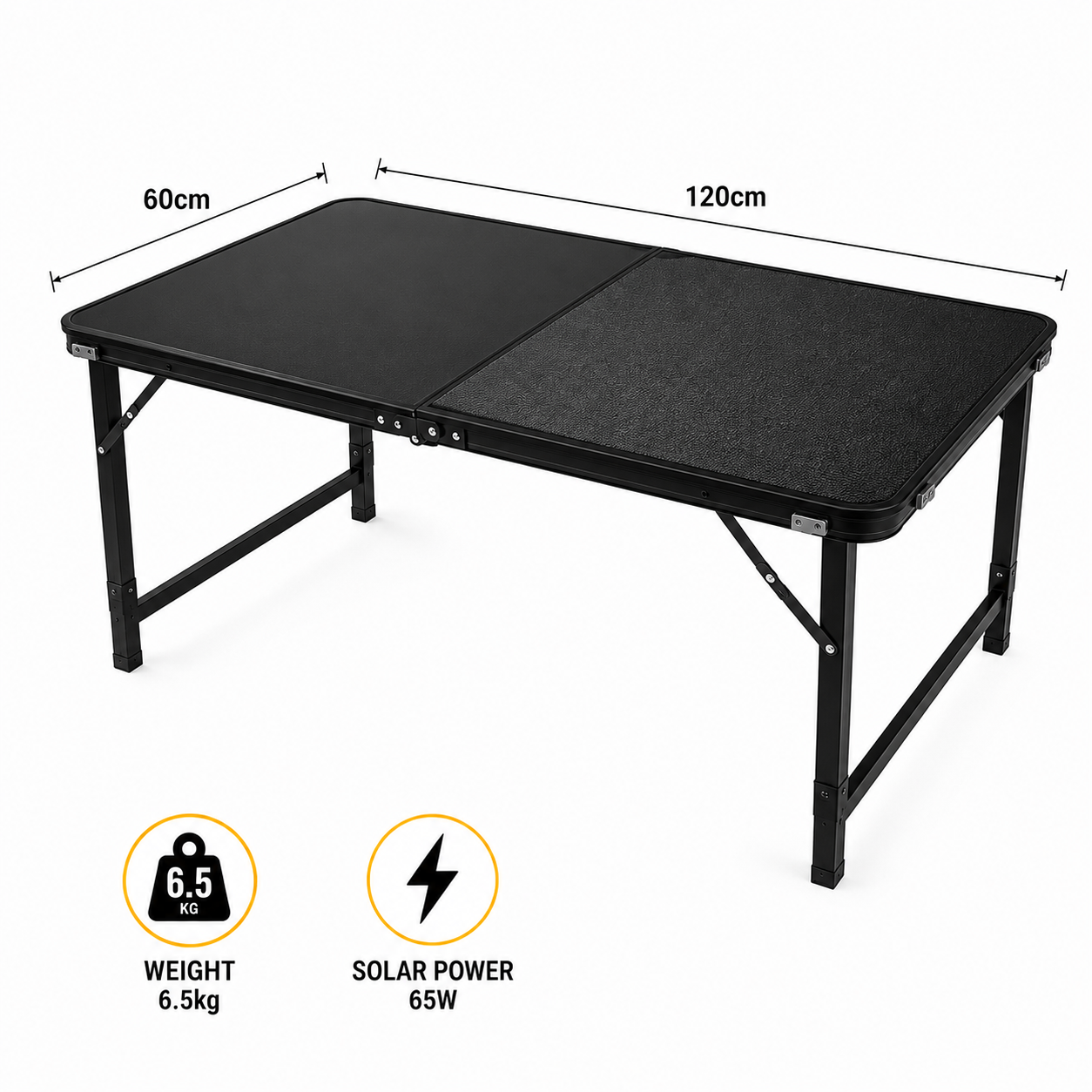 65/130w Folding Solar Table | Portable Camping Solar Charger