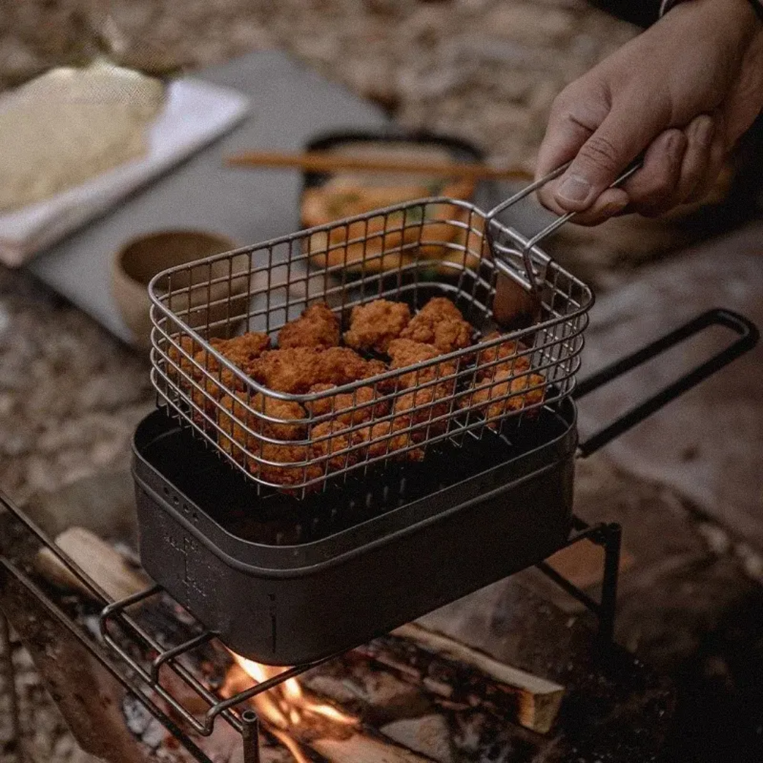 Nomad fry basket – stainless-steel outdoor cooking basket