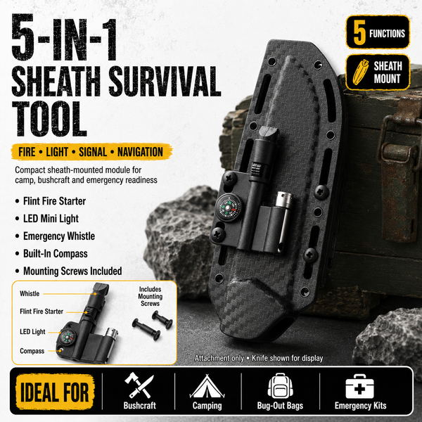 5‑in‑1 Sheath Survival Tool Attachment | PrepPro