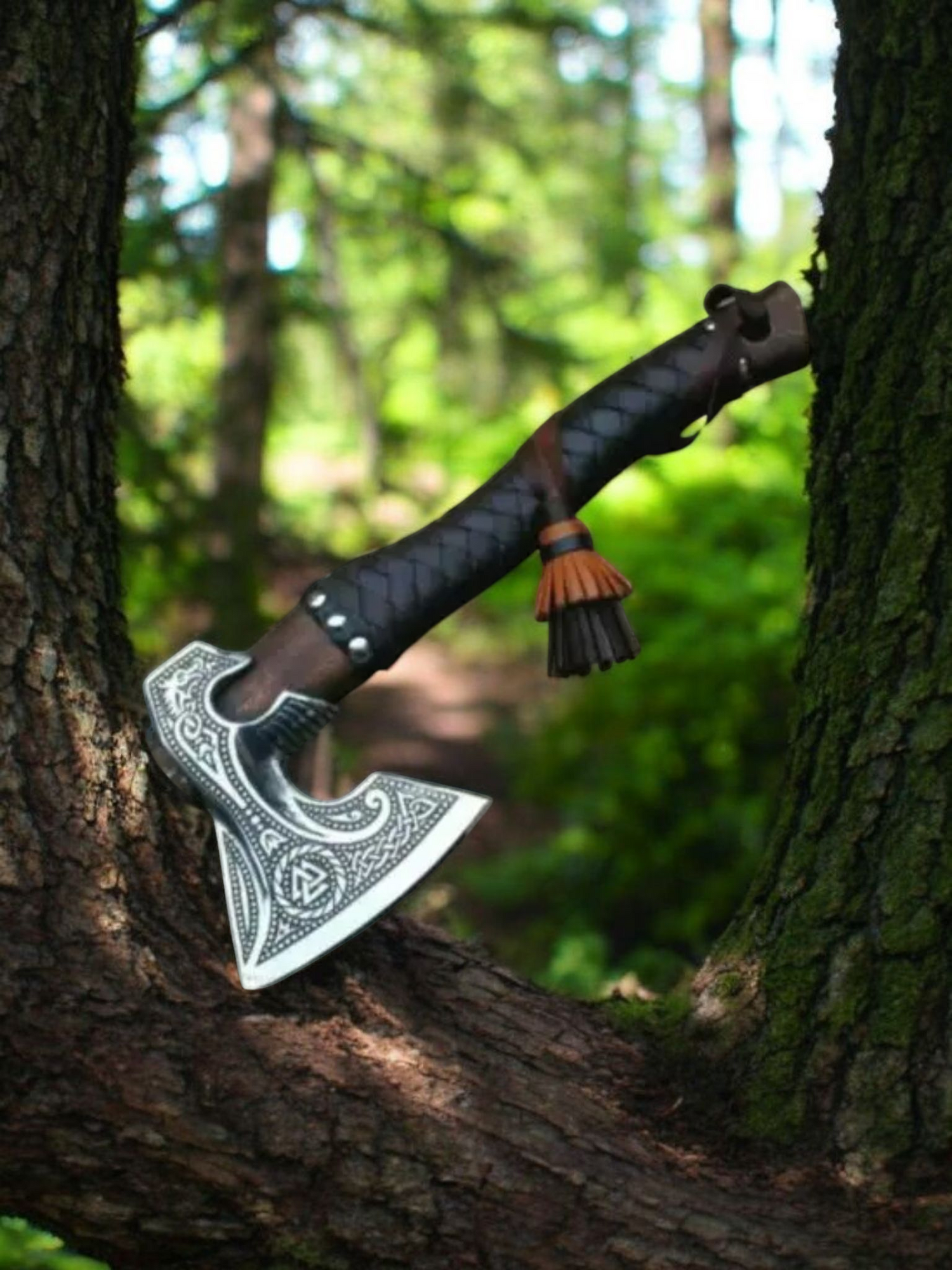 Valknut Forged Viking Axe – Handcrafted Norse Warrior's Tool - PrepPro Australia