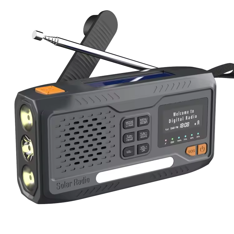 Solar Hand Crank Emergency Radio – Bluetooth, DAB+/FM, 4000mAh Power Bank, LED Torch & SOS Alarm - PrepPro Australia