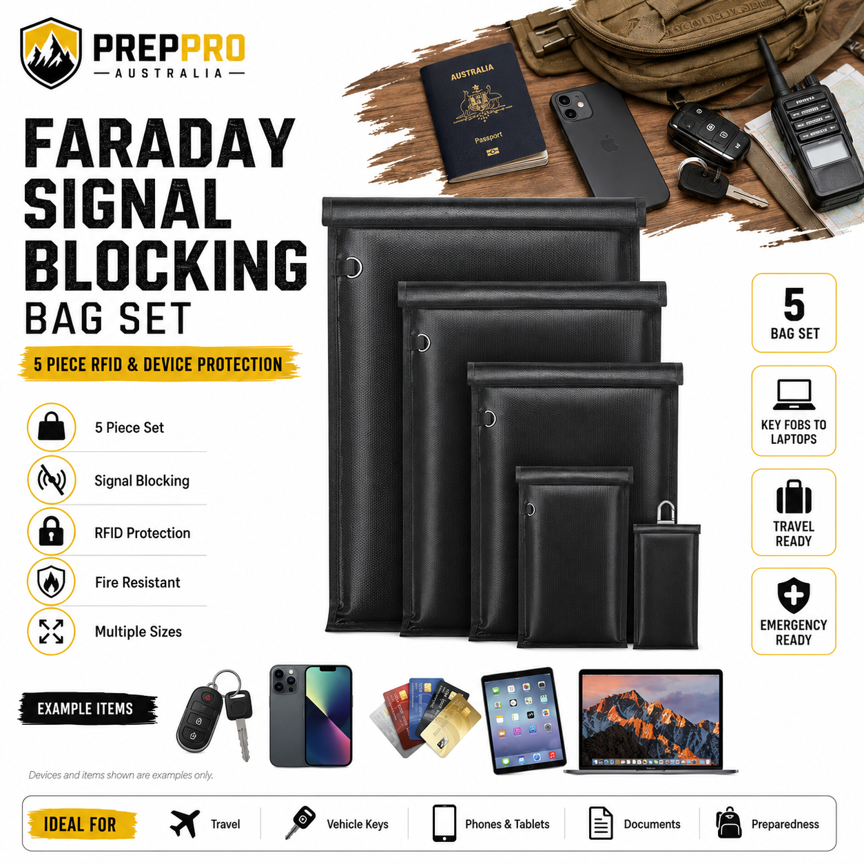 5PCS Faraday Bags Large Faraday Cages Anti-Tracking Pouch