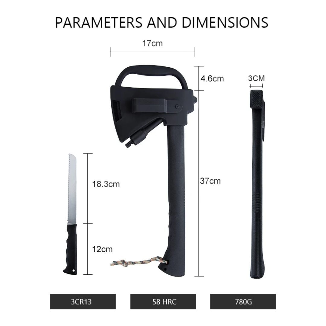 PrepPro Tactical 3-in-1 Survival Axe System
Compact. Reliable. Adventure-Ready. - PrepPro Australia