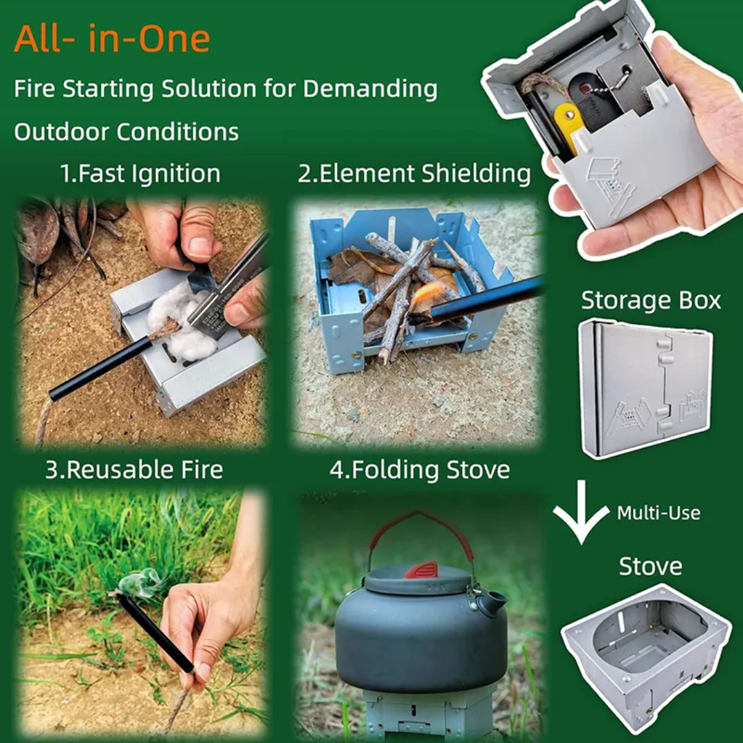 Compact Survival Fire Starter Kit – All-in-One Fire & Cooking Solution - PrepPro Australia
