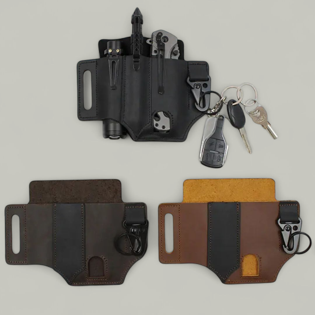 PrepPro Leather EDC Belt Sheath – Everyday Essentials, One Holster - PrepPro Australia