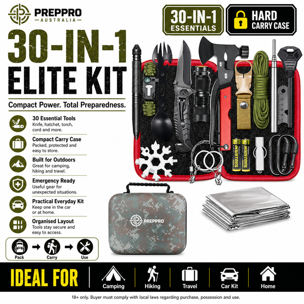 PrepPro Elite 30‑in‑1 Survival Kit – Compact Multi‑Tool Set