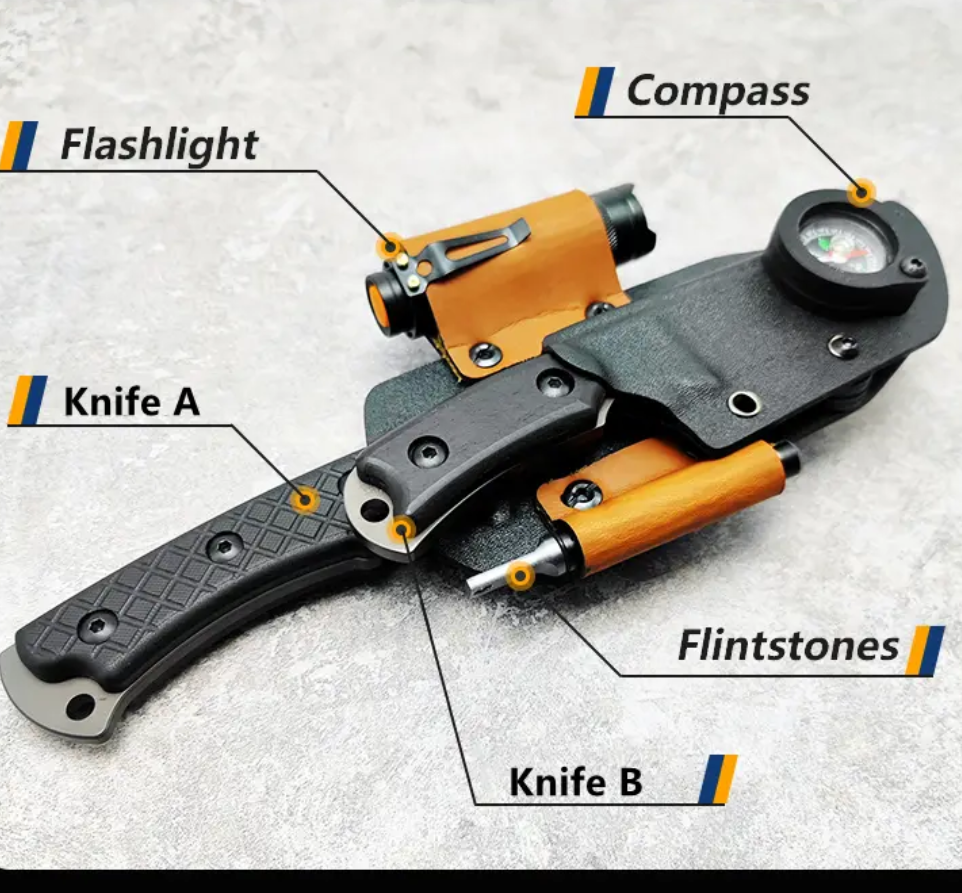 PrepPro® Dual Survival Knife System – 5-in-1 Tactical Kit Blades. Light. Fire. Direction. All in One. - PrepPro Australia