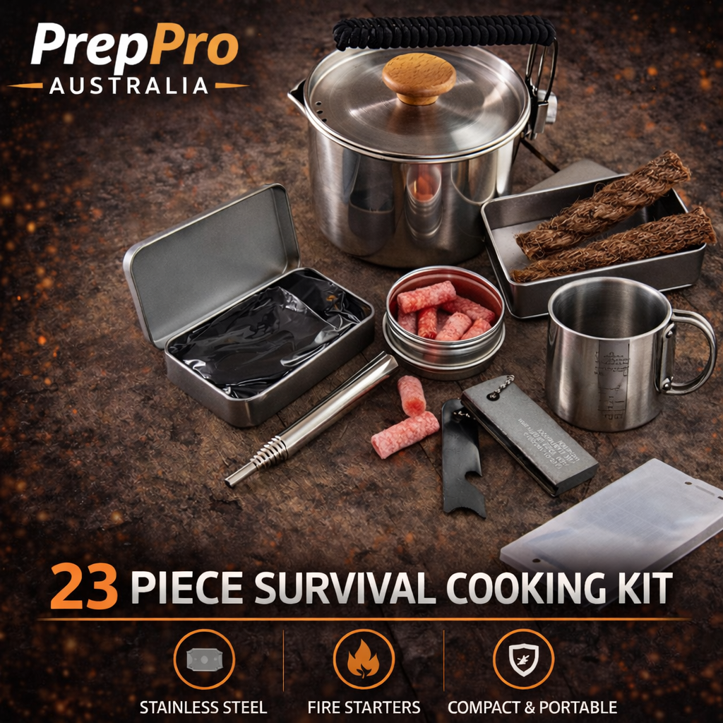Bushcraft All‑in‑One Survival Set – 23‑Piece Cooking & Fire Kit | PrepPro