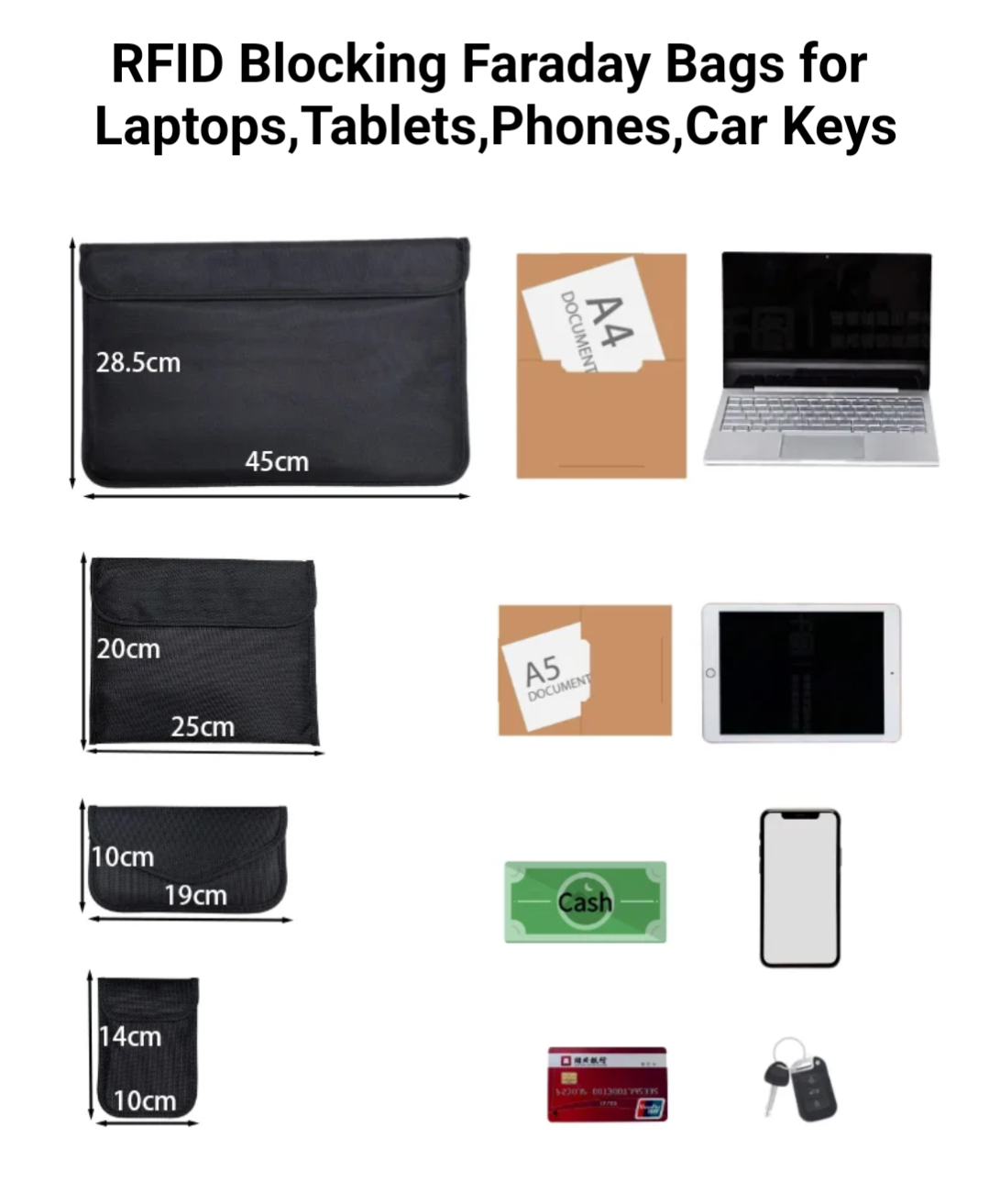 PREPPRO® Signal Shield – 4pc Faraday Bag Set (RFID/EMF/EMP Blocking) - PrepPro Australia