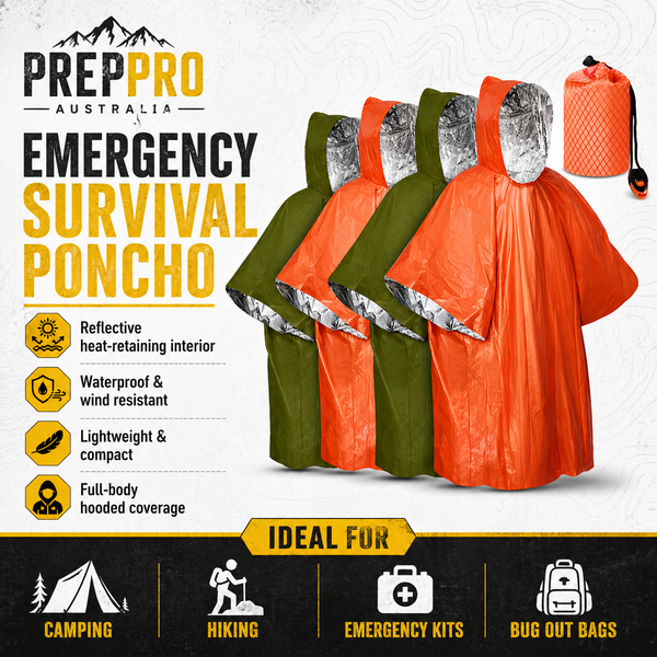 Emergency Survival Poncho – Compact Waterproof Heat‑Retaining | PrepPro