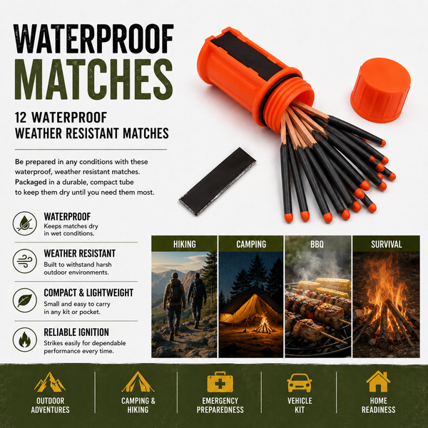 StormStrike Waterproof Survival Matches (12-Pack)