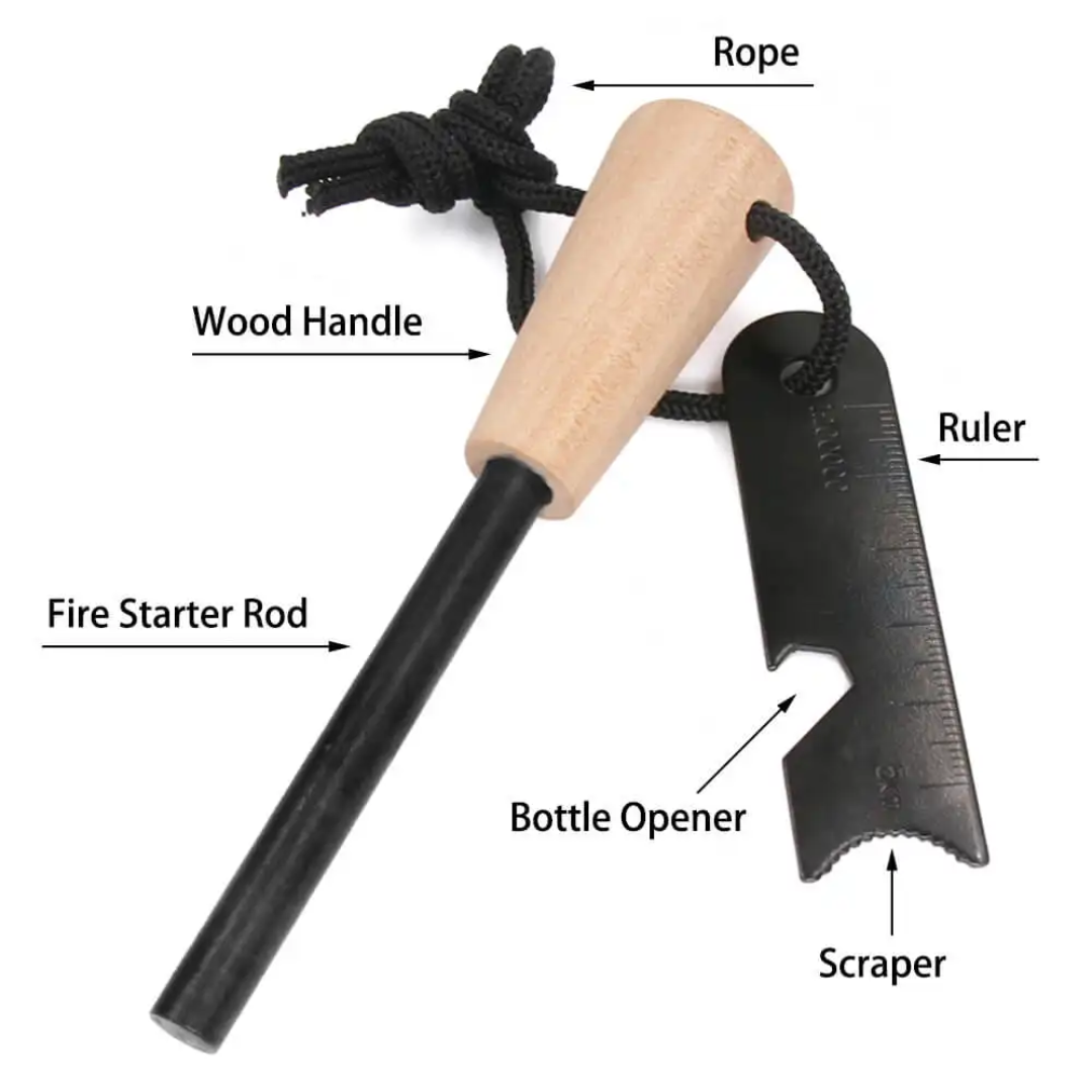 PrepPro Ultimate Fire Starter Kit – Ferro Rod, Jute Tinder, Scraper & Case - PrepPro Australia