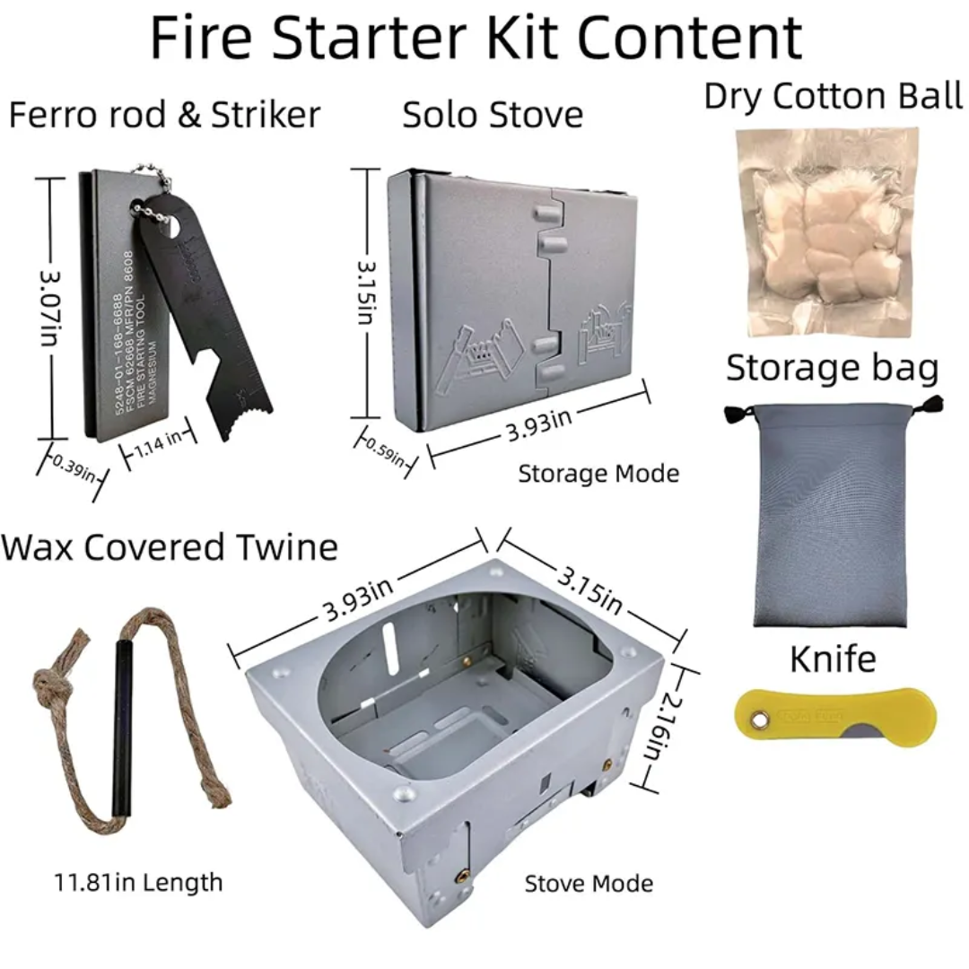 Compact Survival Fire Starter Kit – All-in-One Fire & Cooking Solution - PrepPro Australia