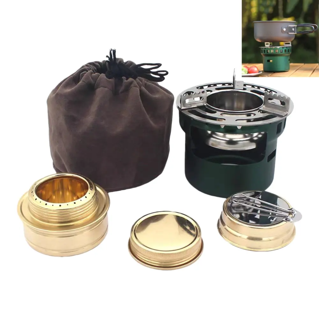 PrepPro Compact Alcohol Camping Stove – Windproof Outdoor Cooking System