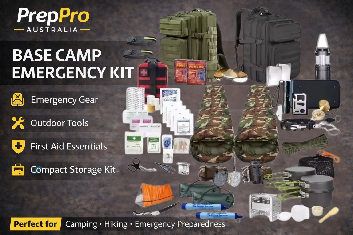 PrepPro BaseCamp V2 2‑Person Survival Kit – 118 Pieces