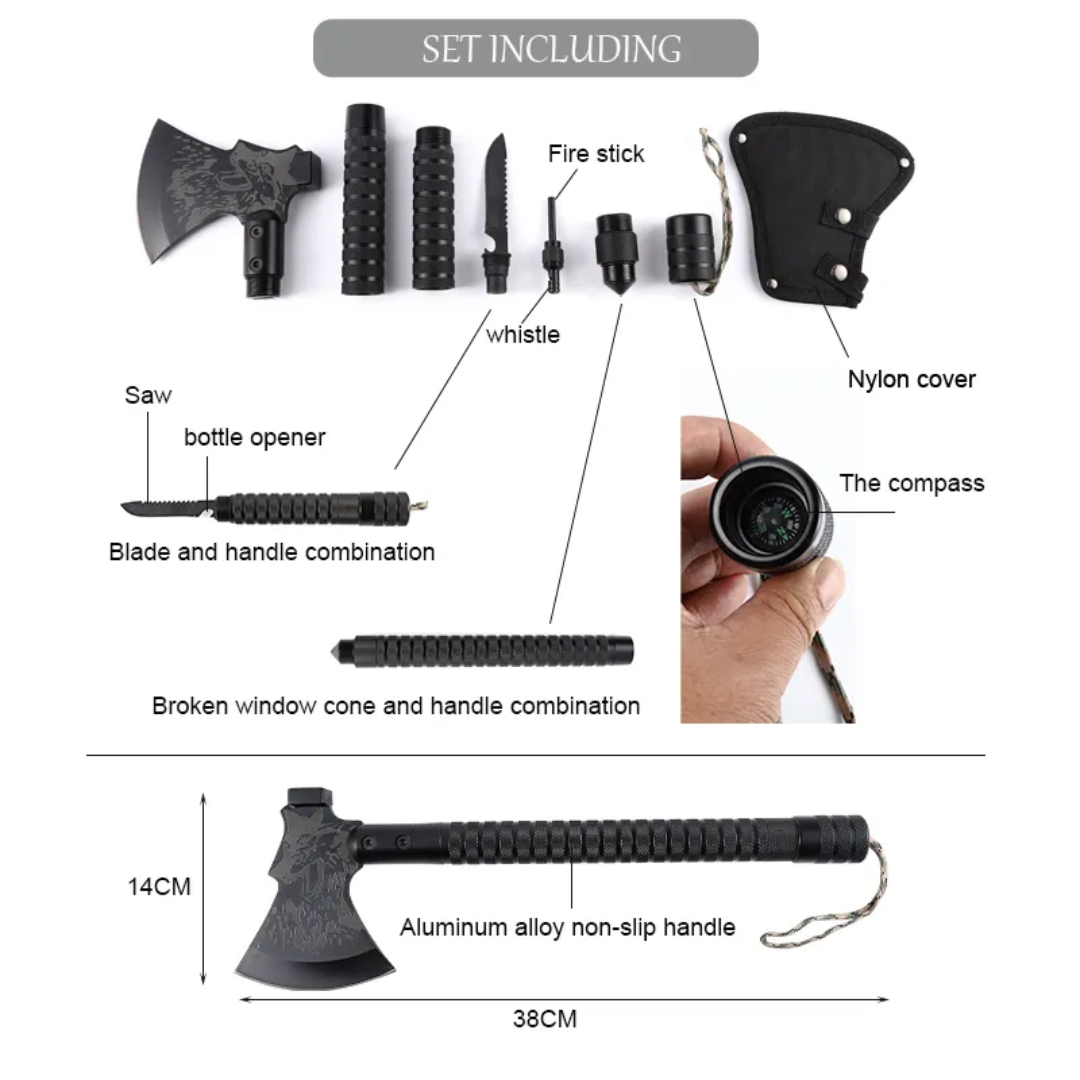 PrepPro Wolf Tactical Survival Axe – Built for the Wild, Engineered for Survival - PrepPro Australia