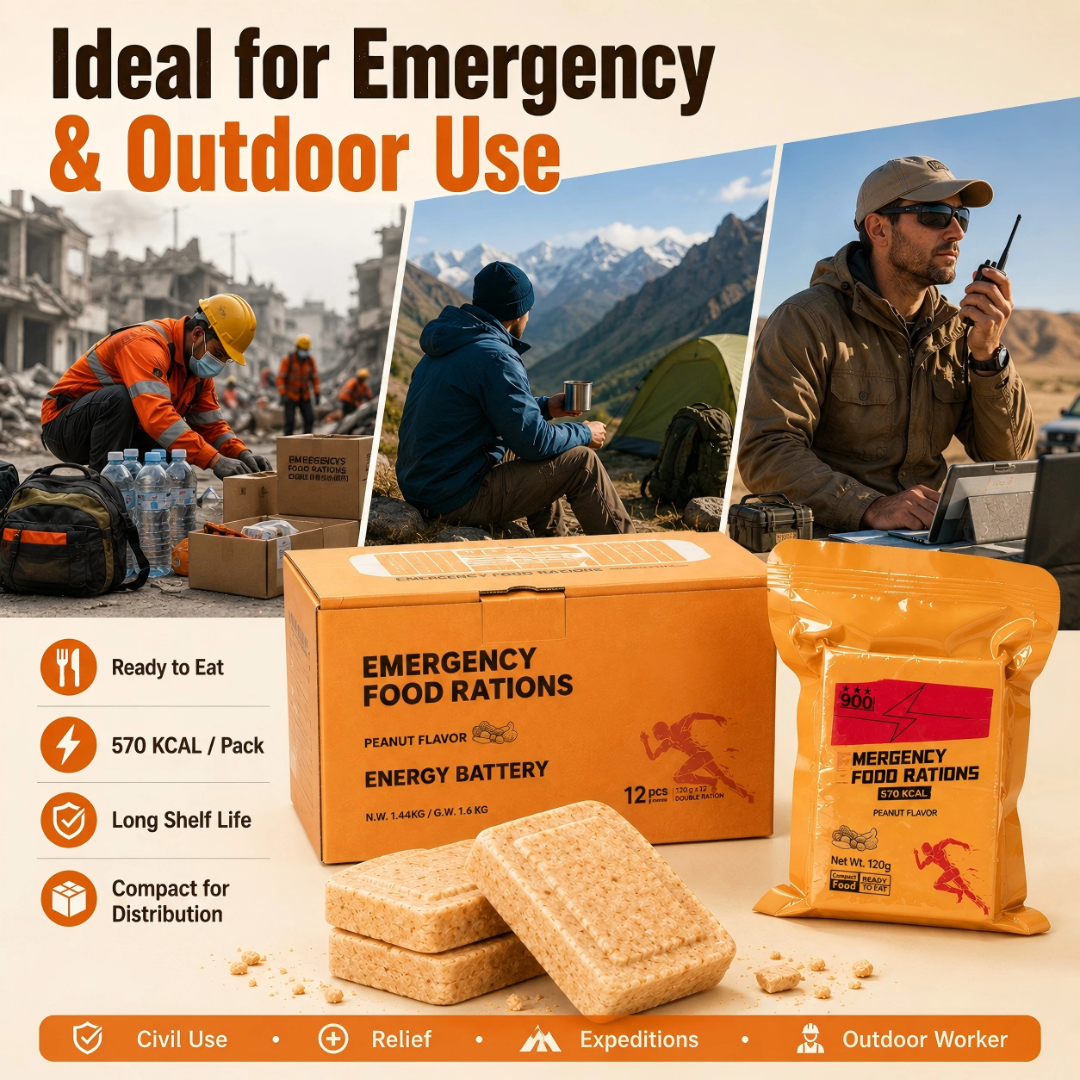 30-Day High-Energy Emergency Food Supply – 108 × 120g Ration Biscuits