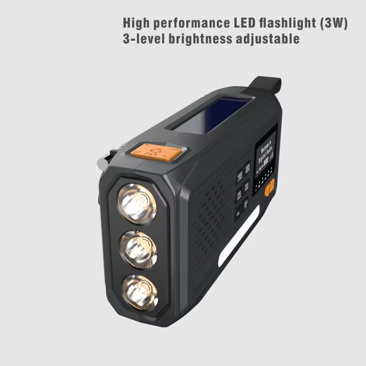 Solar Hand Crank Emergency Radio – Bluetooth, DAB+/FM, 4000mAh Power Bank, LED Torch & SOS Alarm - PrepPro Australia