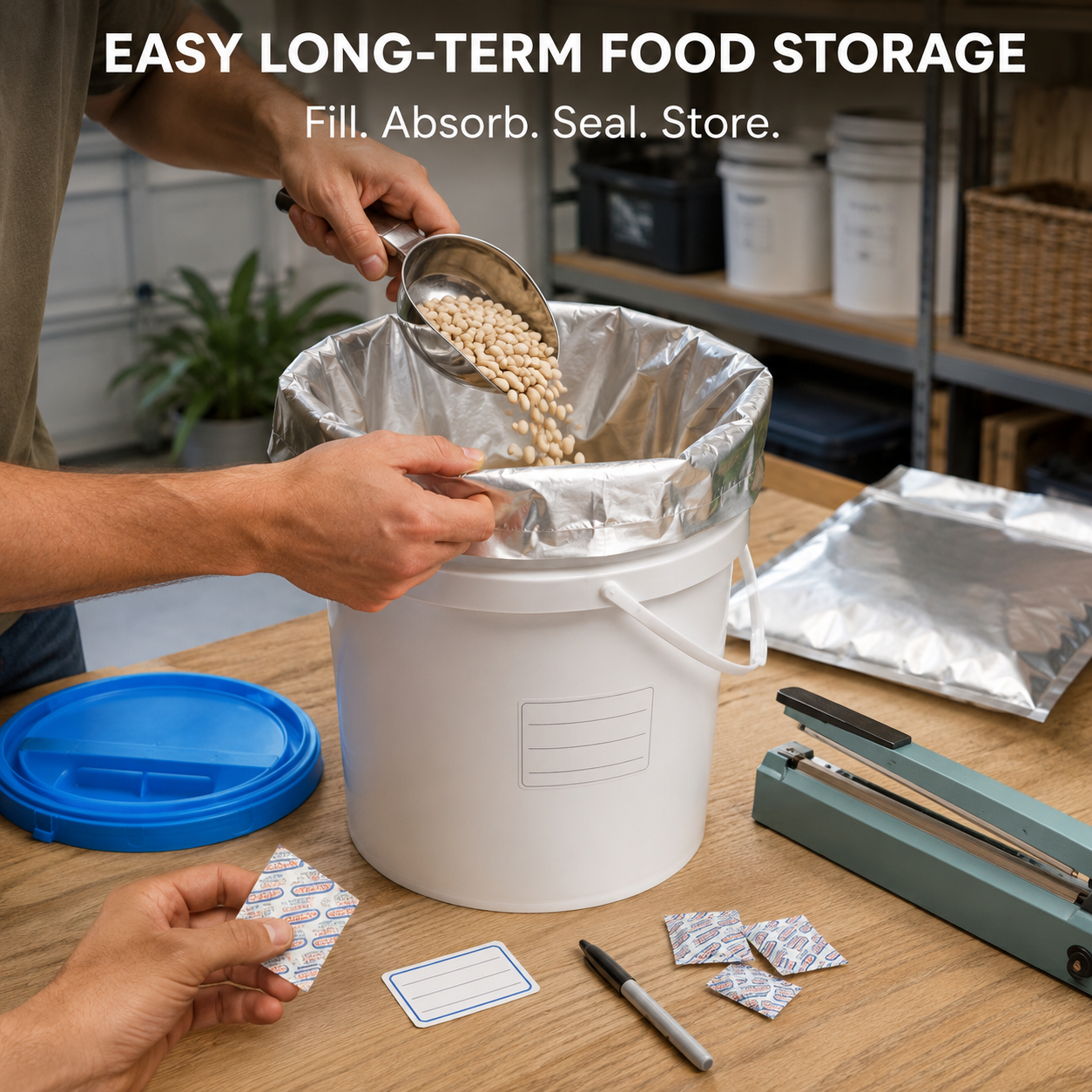 Heavy-Duty 35L Mylar Bucket Liners | 10 Pack Food Storage Kit