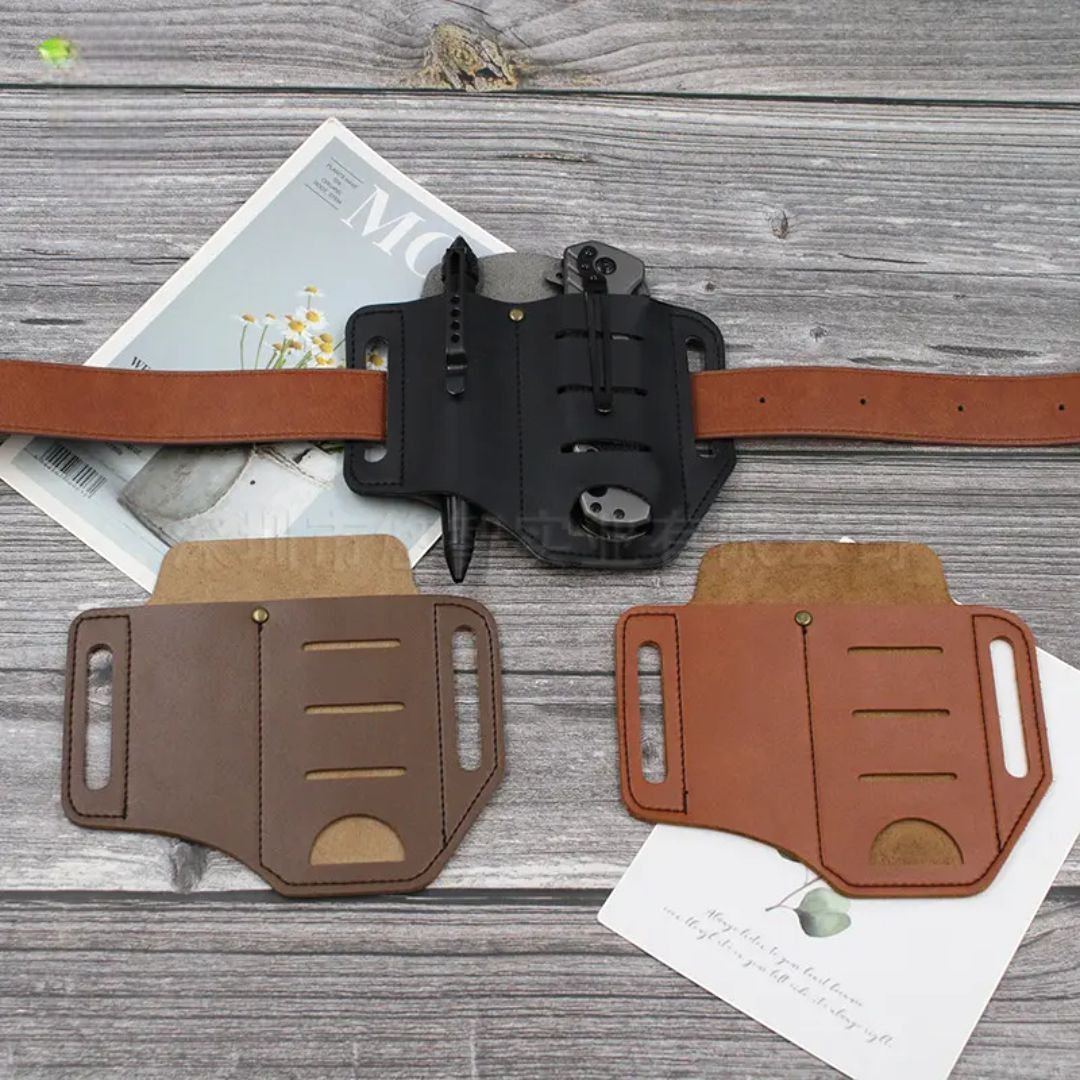 PrepPro Tactical EDC Belt Organizer – PU Leather Utility Pouch - PrepPro Australia