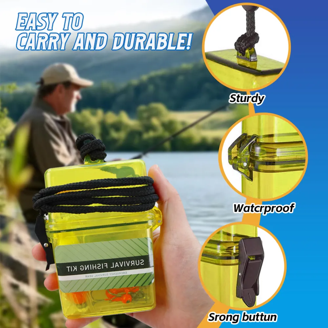 Survival Fishing Kit – Waterproof Pocket Case (All-in-One Set)