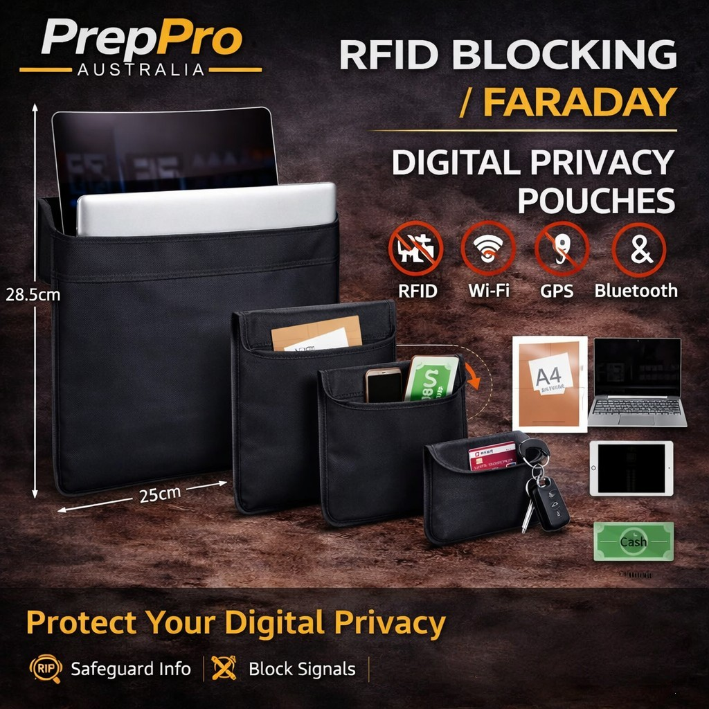 PREPPRO® Signal Shield – 4pc Faraday Bag Set (RFID/EMF/EMP Blocking)