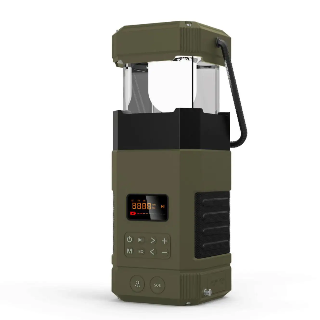 Hand Crank Emergency Radio Lantern – Solar Rechargeable 5000mAh Camping Light & Bluetooth Speaker