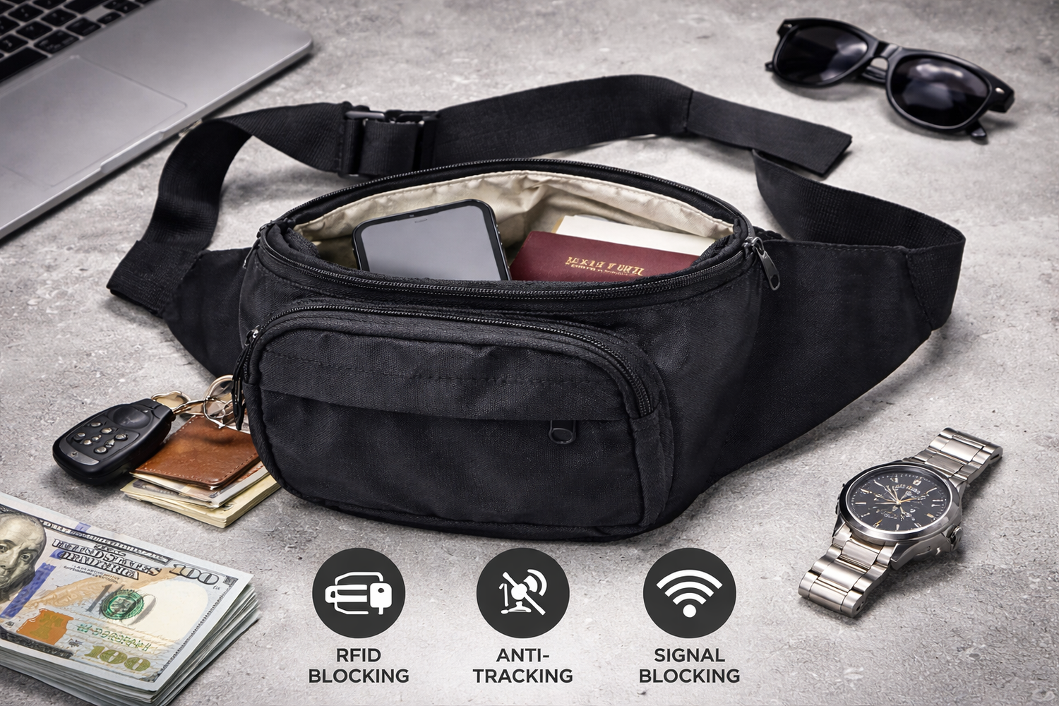 PrepPro Faraday Shield Waist Bag