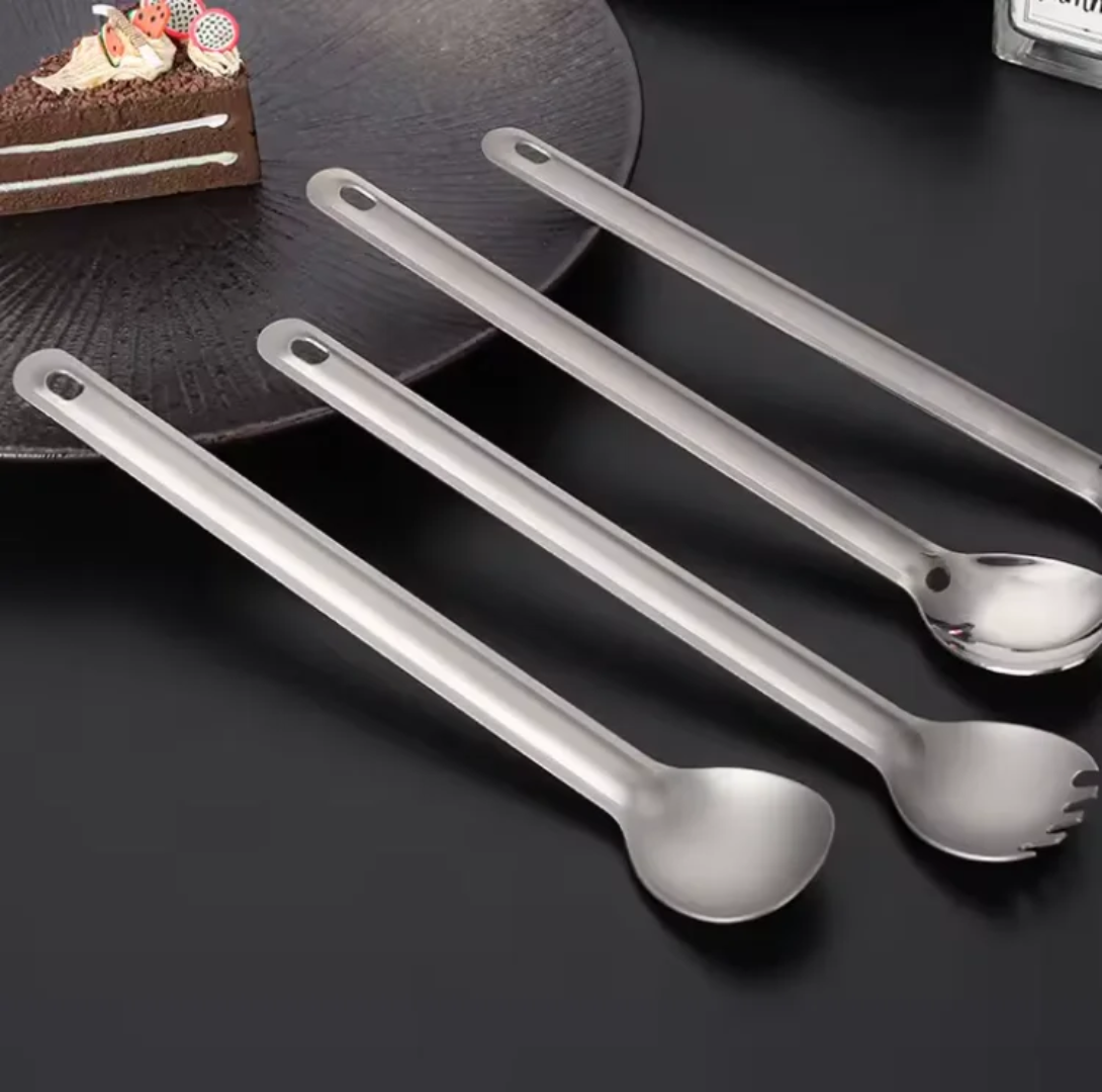 PrepPro Titanium Long-Handled Camping Cutlery Set - PrepPro Australia