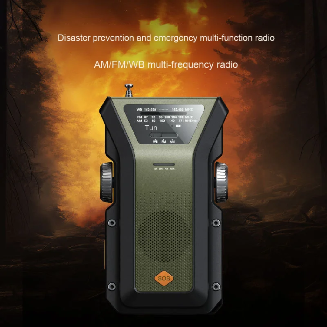 Solar Crank Radio – 4000mAh Power Bank & Emergency lighting - PrepPro Australia