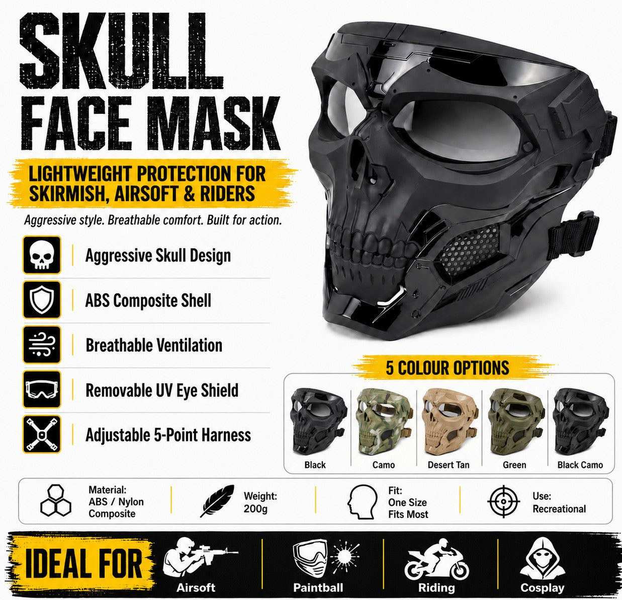 Skull Face Mask – Protective Skirmish & Riding Gear