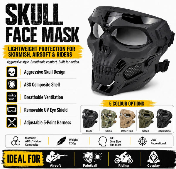 Skull Face Mask – Protective Skirmish & Riding Gear