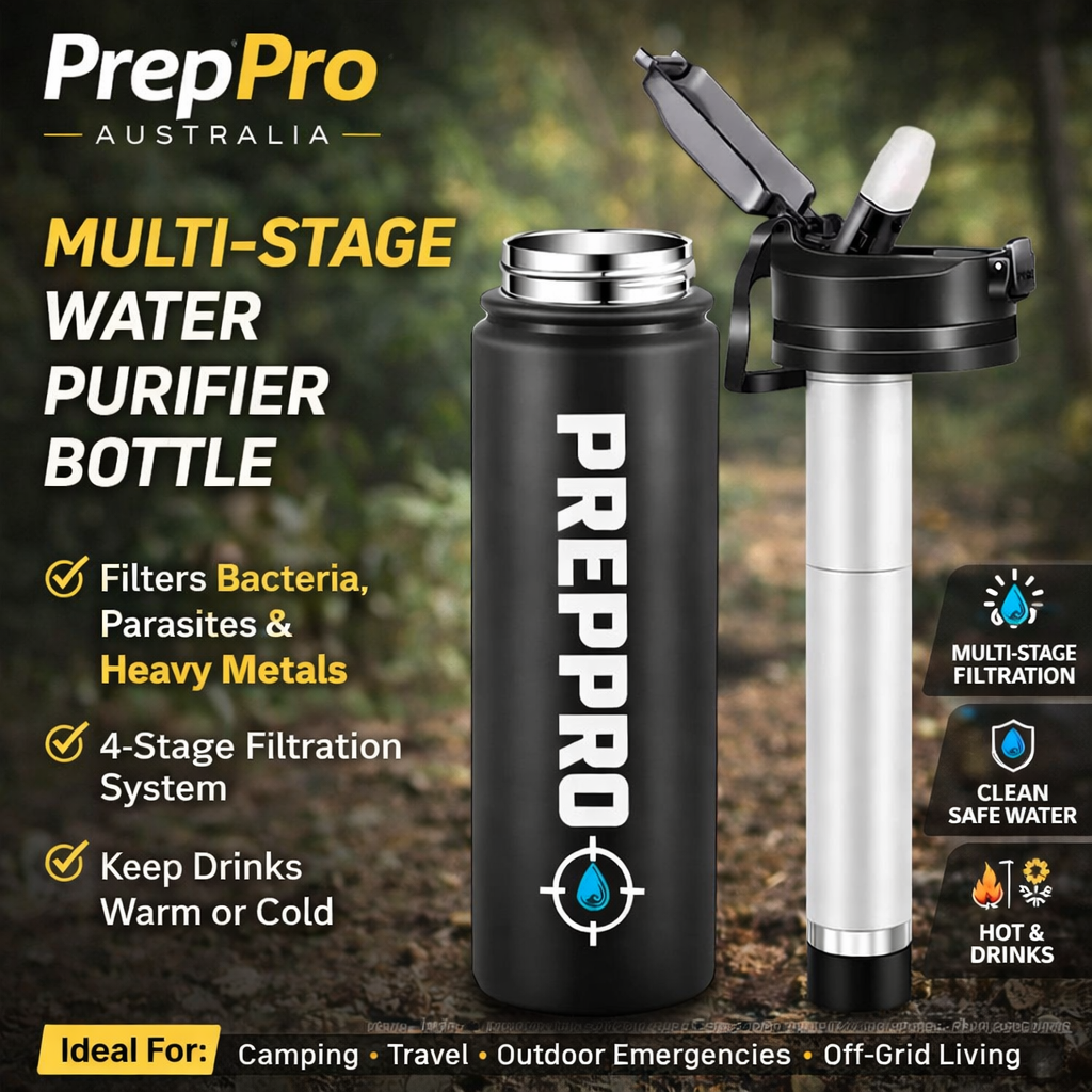 Stainless Steel 4‑Stage Purification Bottle | PrepPro