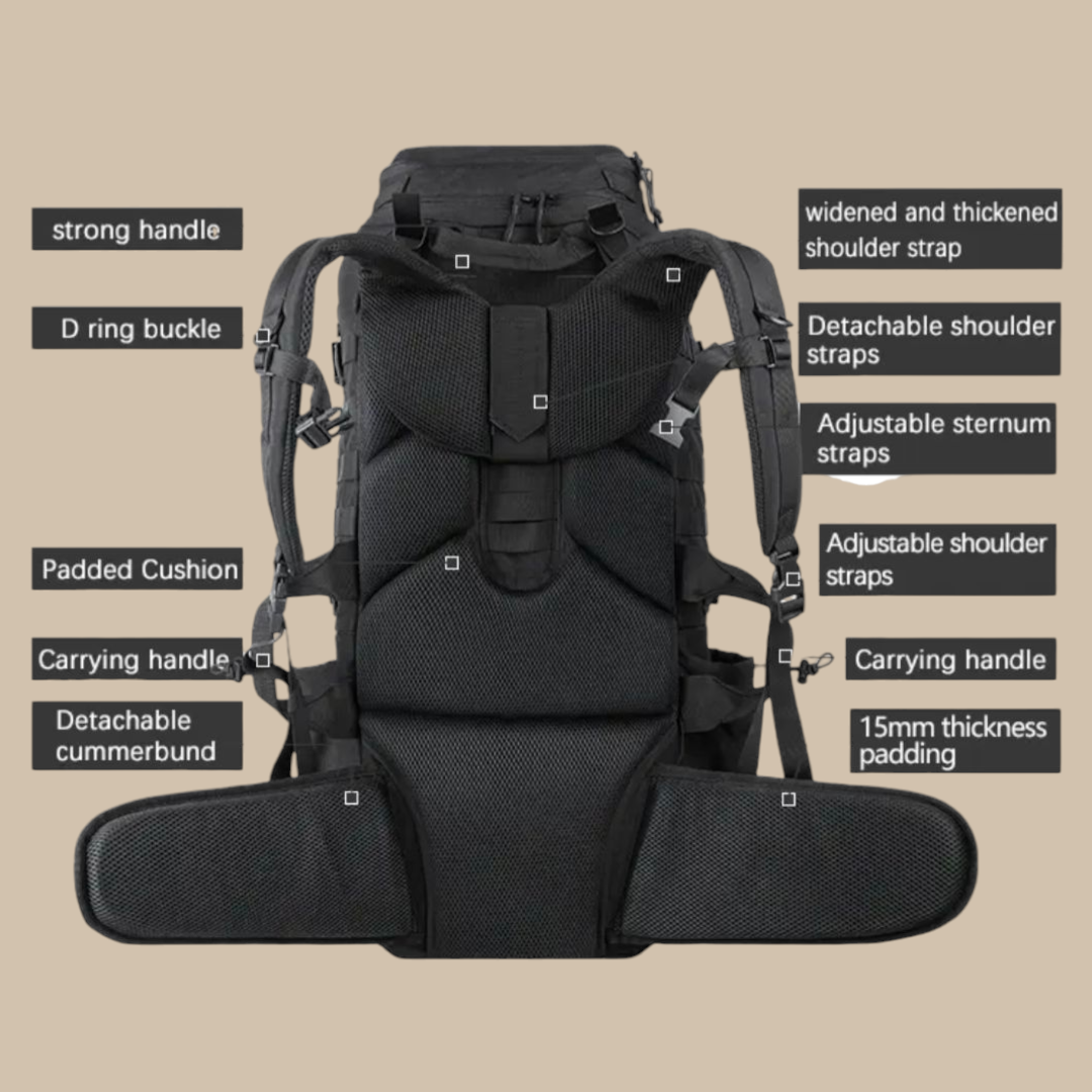 PrepPro 65L Tactical Backpack – Rugged, Versatile & Built for Adventure - PrepPro Australia