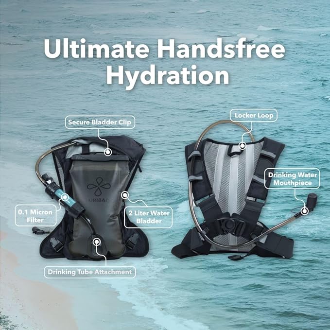 Puribag Adventure Pack Hydration Backpack with 2L Water Bladder & Filter Kit