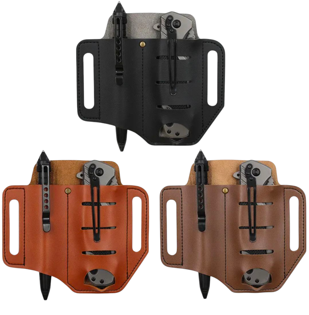 PrepPro Tactical EDC Belt Organizer – PU Leather Utility Pouch - PrepPro Australia