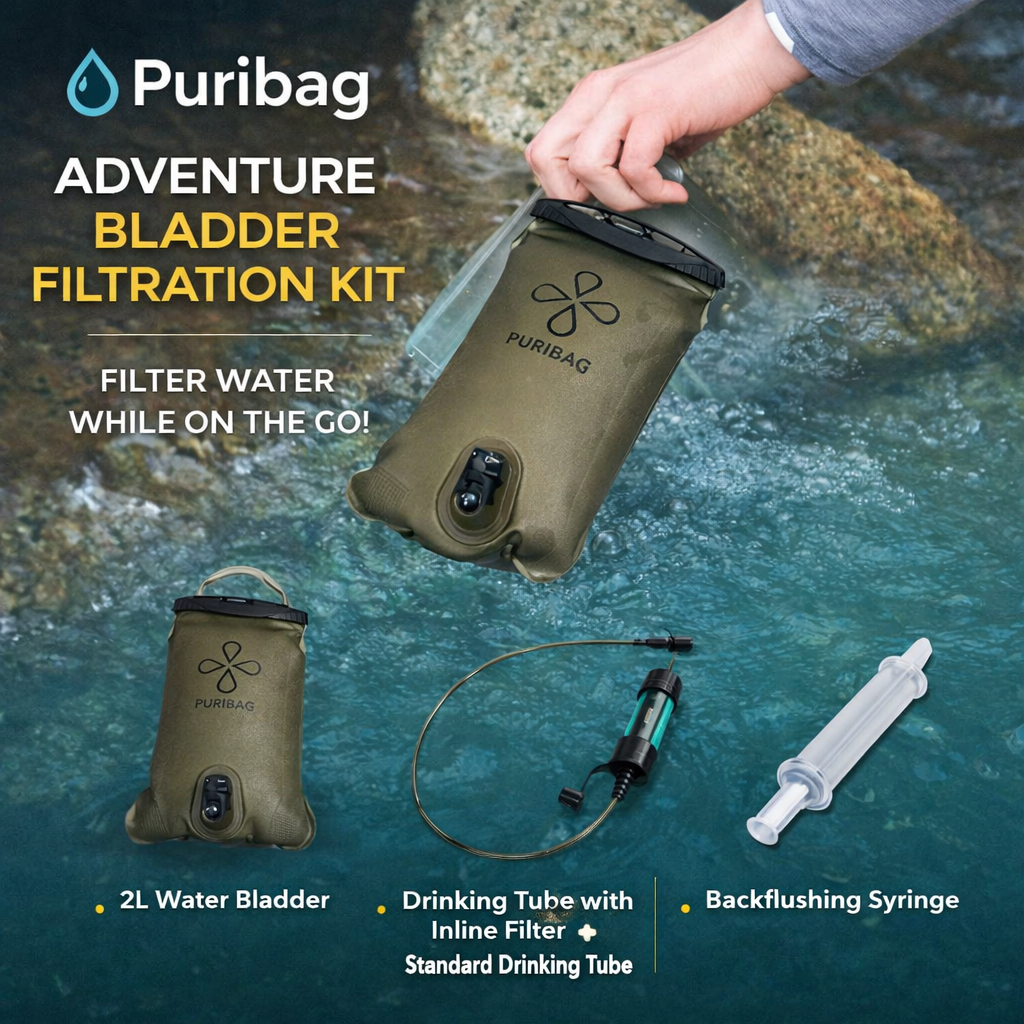 Puribag 2L Hydration Bladder + Spare Micro Membrane Filter (Bundle)