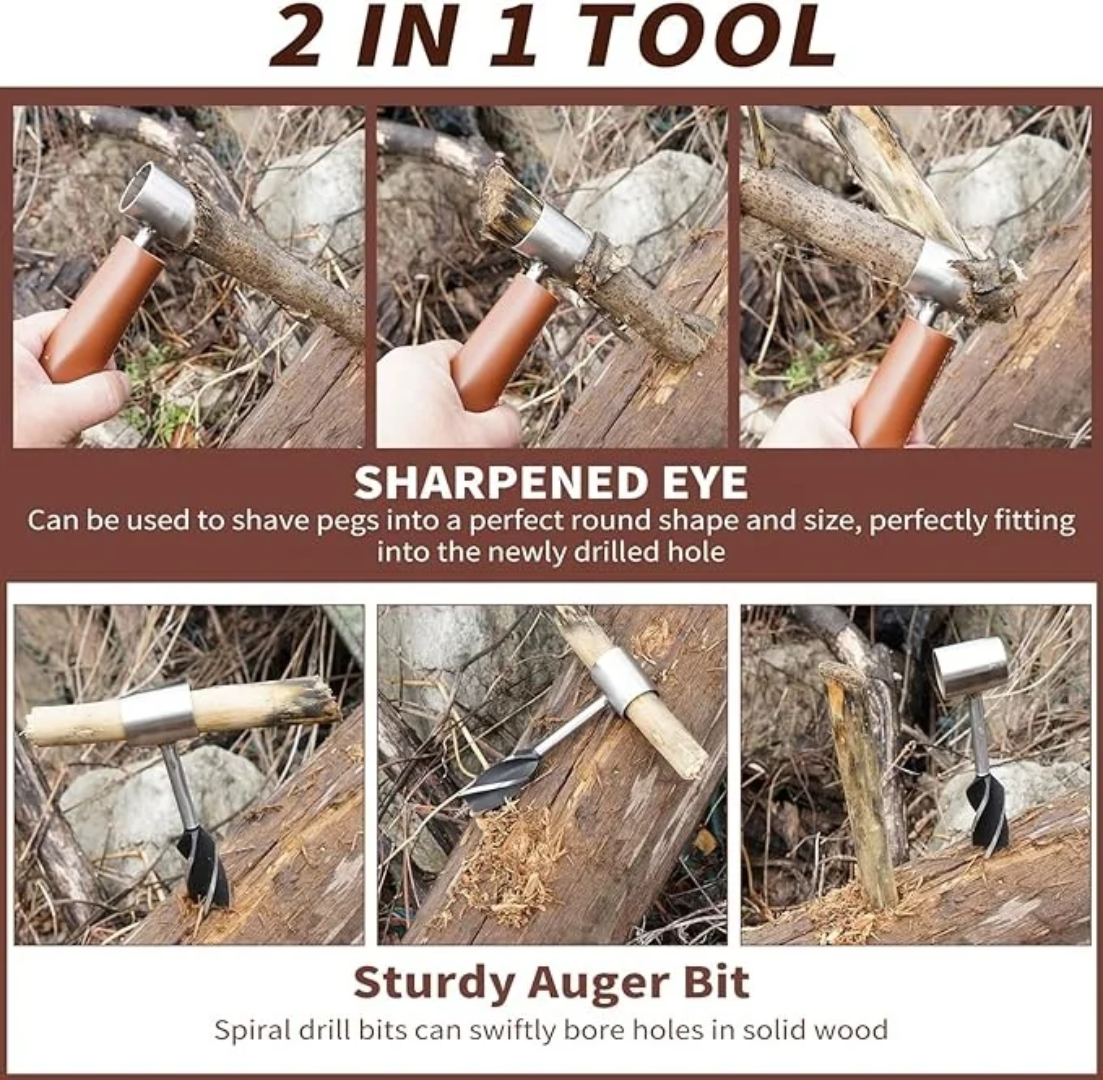PrepPro Survival Hand Auger Drill – Bushcraft Wood Borer Tool - PrepPro Australia