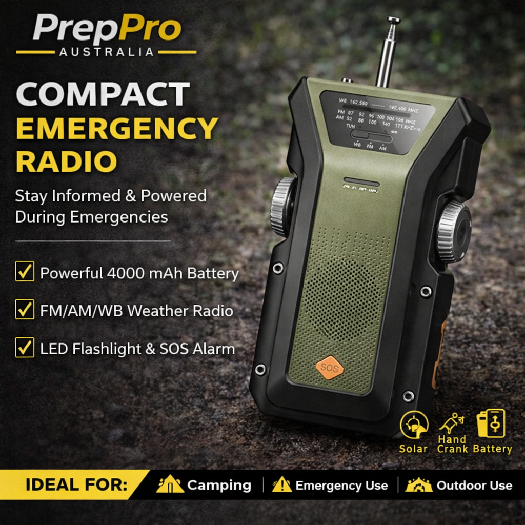 Solar Crank Radio – 4000mAh Power Bank & Emergency lighting