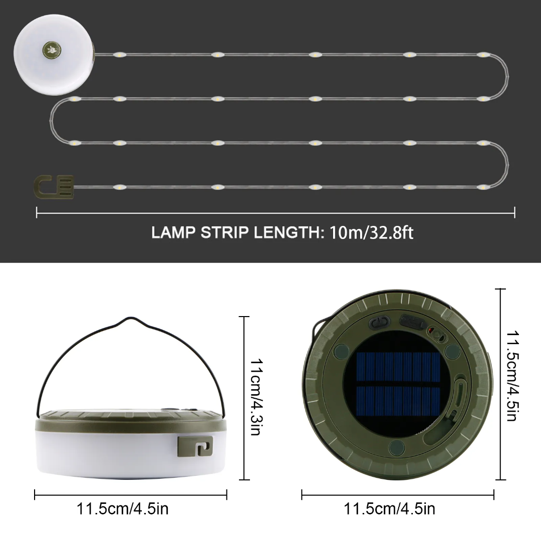 PrepPro® Solar Camping Lantern + 10M Light Strip - PrepPro Australia